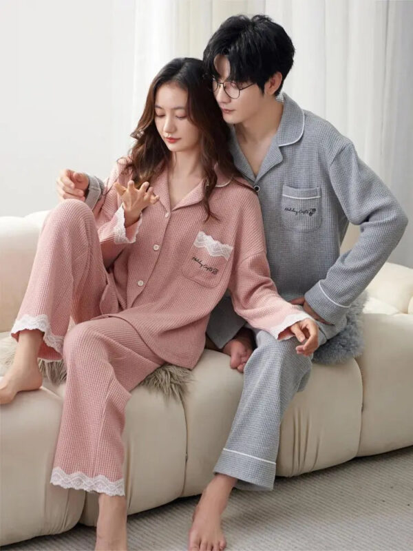 Cotton Couple Sleepwear Pajama Suit - Image 3