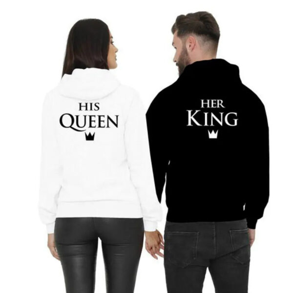 Stylish King And Queen Matching Couple Hoodies