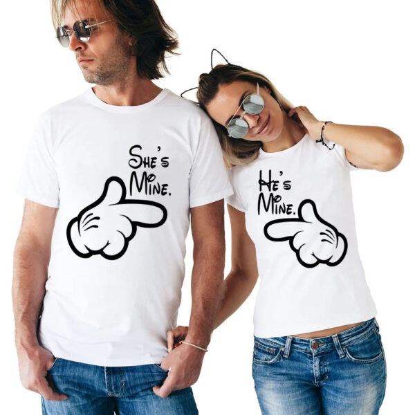 His And Hers Printed Valentine Couple T Shirt