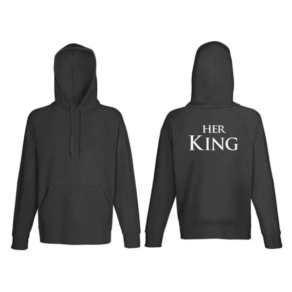 Stylish King And Queen Matching Couple Hoodies - Image 4