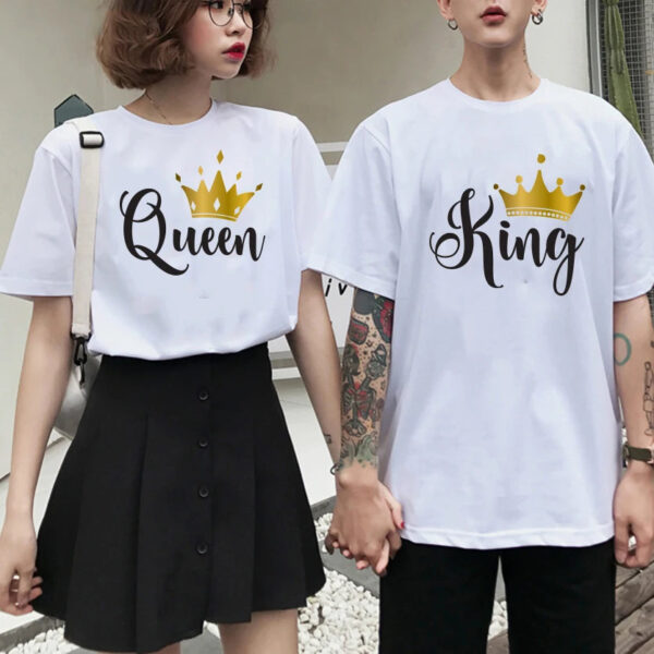 New King And Queen Casual Couples Tee Shirt