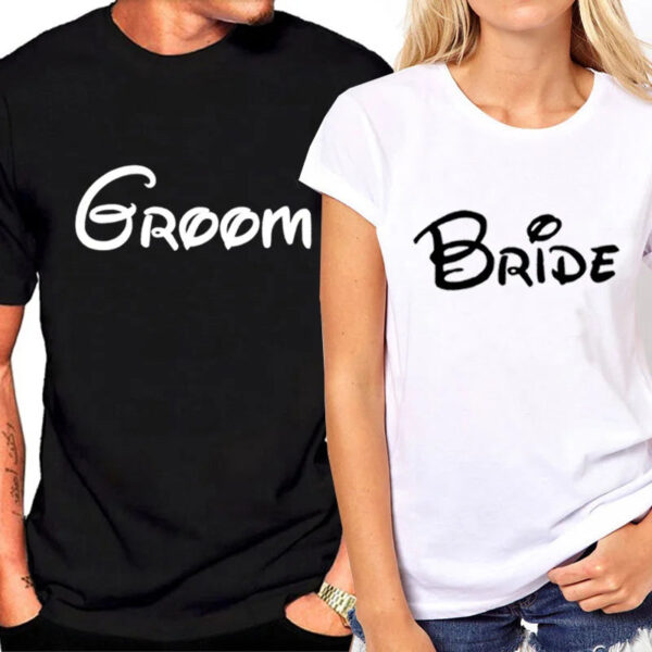 Groom And Bride Honeymoon Printed T-shirt - Image 3