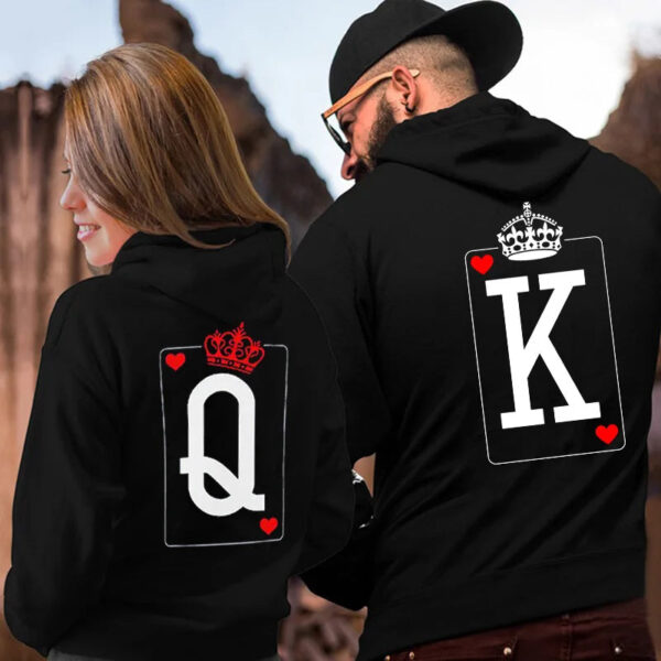 Unisex Queen King Poker Couple Hoodies - Image 2