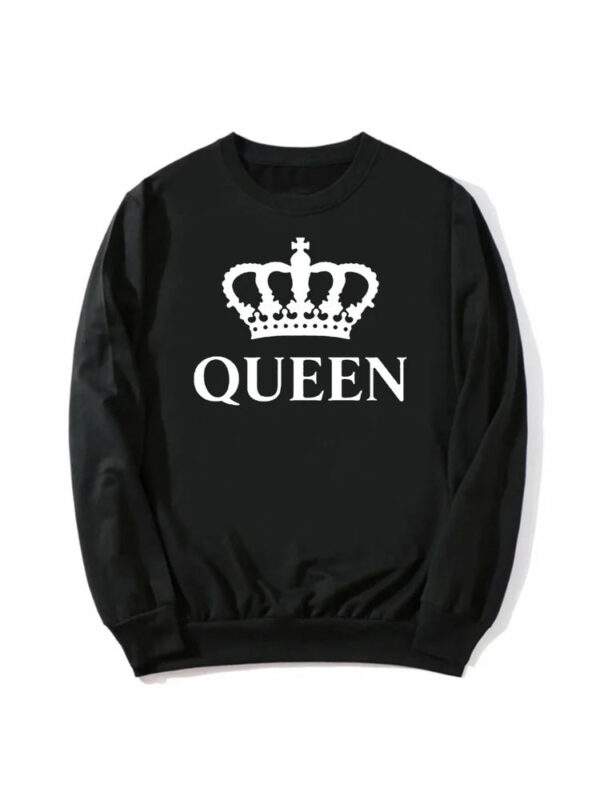 New Style King Queen Crown Printed Couple Hoodies - Image 18