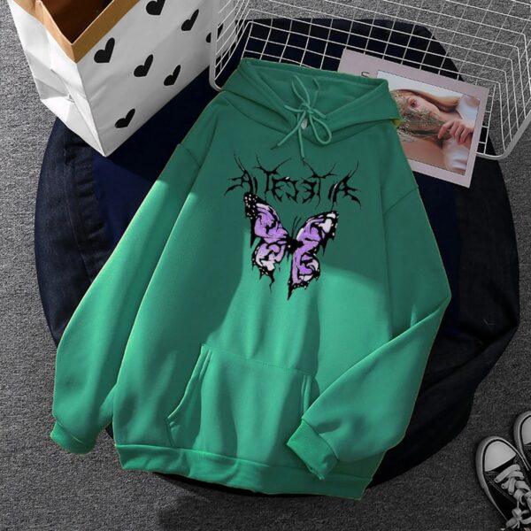 Men and Women Butterfly Printed  Hoodies - Image 4