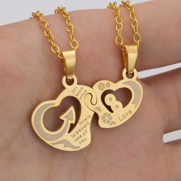 Trendy Heart Shaped Key Chain Couples - Image 38