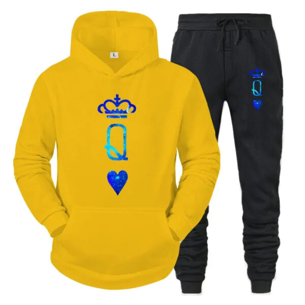 Fashionable Couple King Queen Printed Hoodies - Image 7