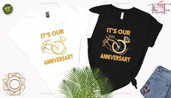 Beautiful Custom Anniversary T Shirts Gift For Couple - Image 3