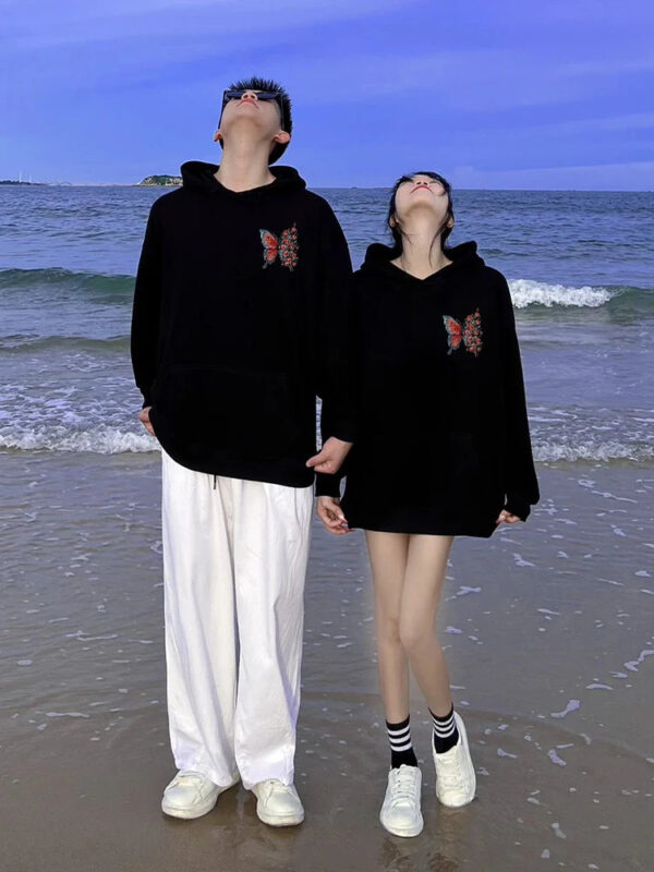 Butterfly & Rose Matching Couple Hoodie - Image 5