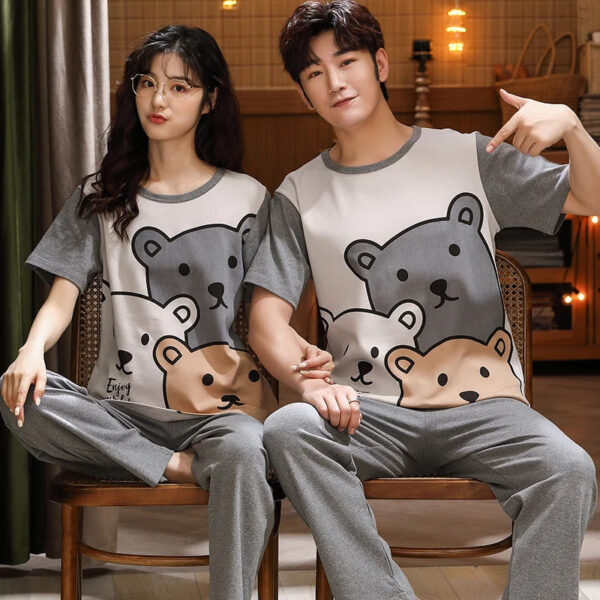 Short Sleeve Pajamas Cartoon Couple Suit - Image 6