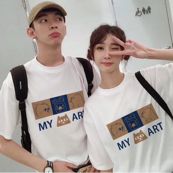 Valentines Gift Printing Lovers Couple T-Shirt - Image 4