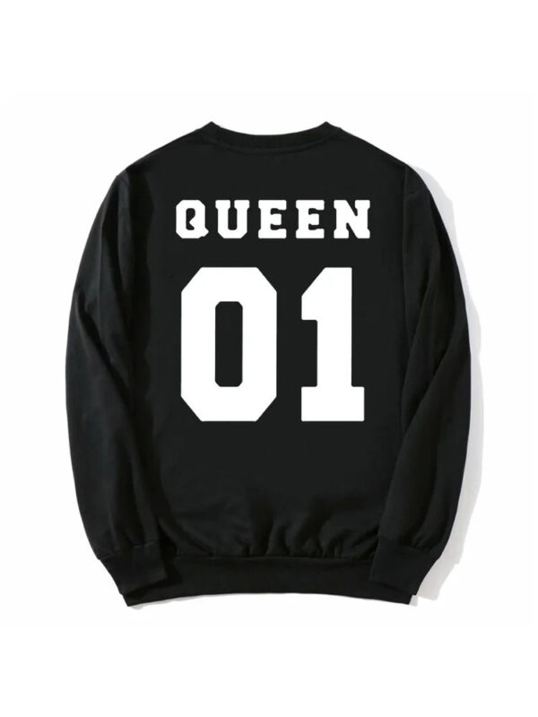 New Style King Queen Crown Printed Couple Hoodies - Image 16