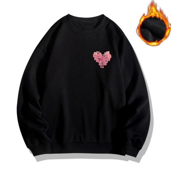 Pink Love Heart Couple Hoodies - Image 11