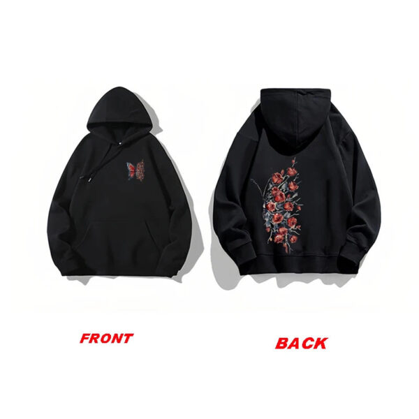 Butterfly & Rose Matching Couple Hoodie - Image 8