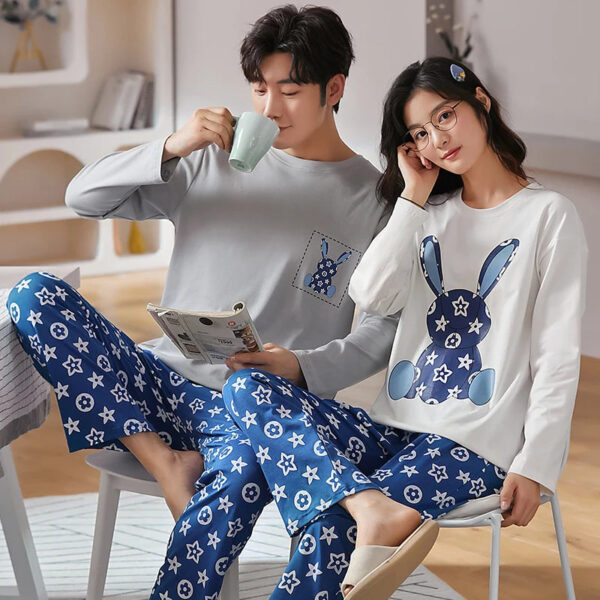 Men And Women Cartoon Pajamas Sets - Image 2