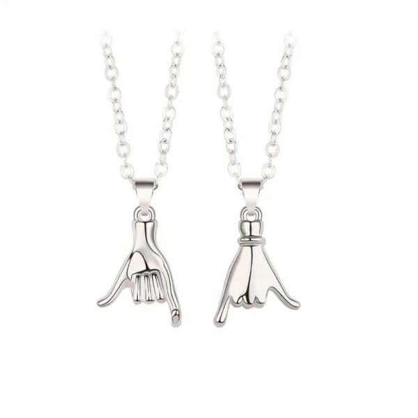 Pull Hook Hands Couple Promising Necklace - Image 10