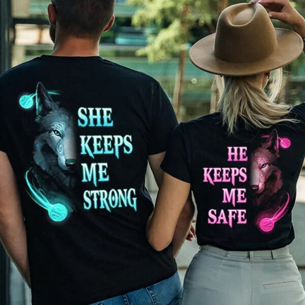 Wolf Matching Couple T Shirt