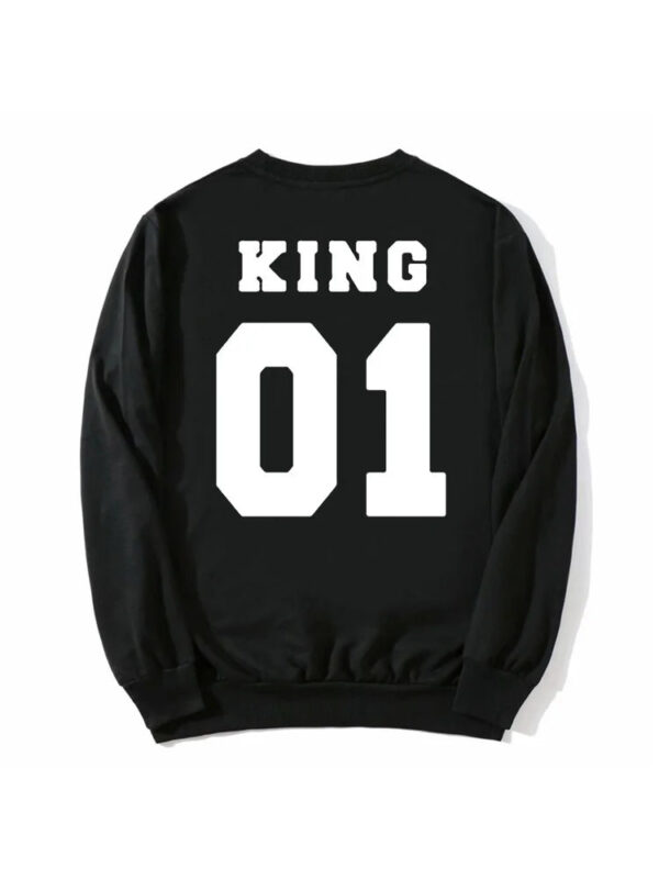 New Style King Queen Crown Printed Couple Hoodies - Image 5