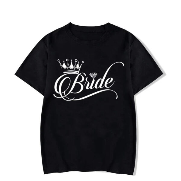 Groom Bride Crown Graphic T Shirts for Couples - Image 4