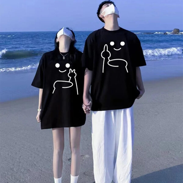 Funny Facial Expressions Print Couple TShirts