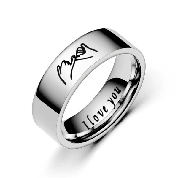 Titanium Steel Couple Promise Ring Couple - Image 8