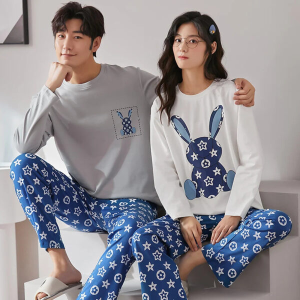 Men And Women Cartoon Pajamas Sets