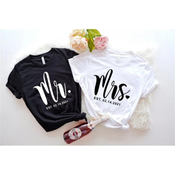 Mr and Mrs Honeymoon T-shirt For Married Couples