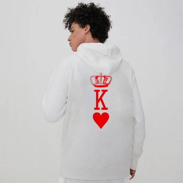 Heart And Crown Printed King & Queen Matching Hoodie - Image 4