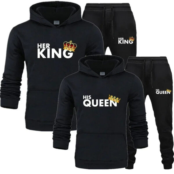 King Queen Couple Set  Matching Couple Hoodies - Image 3