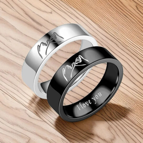 Titanium Steel Couple Promise Ring Couple - Image 5