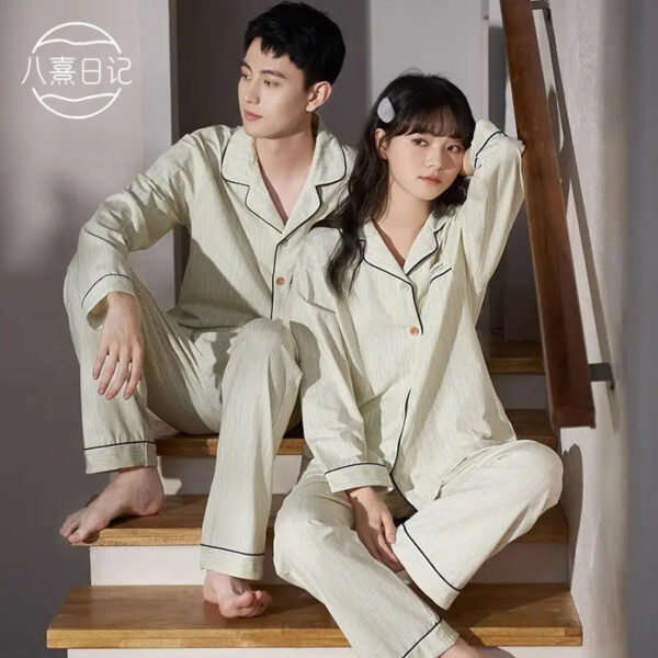 Comfy Cotton Couple Pajamas Suit - Image 8