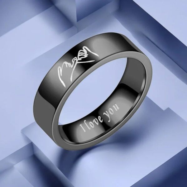 Titanium Steel Couple Promise Ring Couple - Image 4