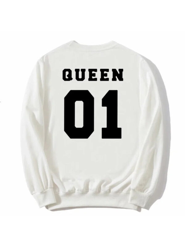 New Style King Queen Crown Printed Couple Hoodies - Image 9