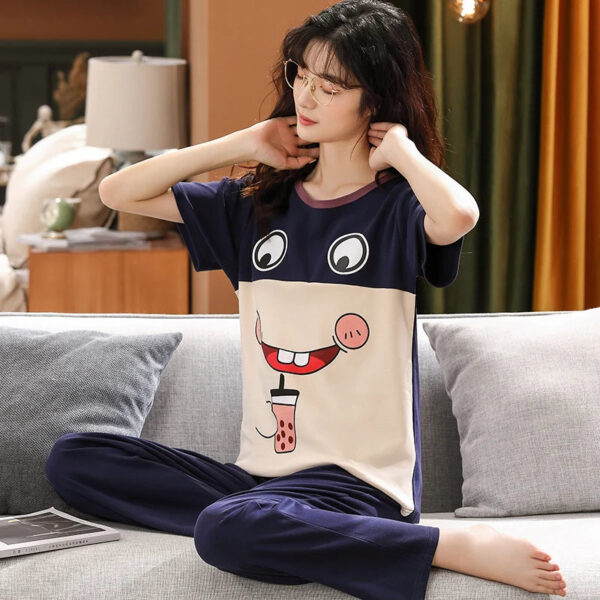 Short Sleeve Pajamas Cartoon Couple Suit - Image 8