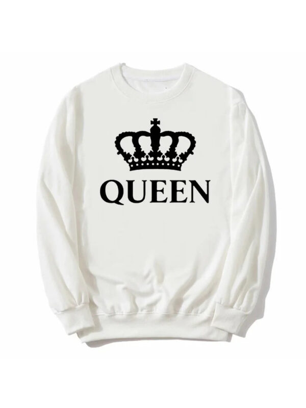 New Style King Queen Crown Printed Couple Hoodies - Image 4