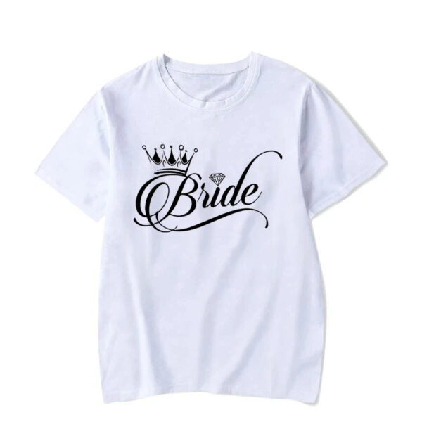 Groom Bride Crown Graphic T Shirts for Couples - Image 2