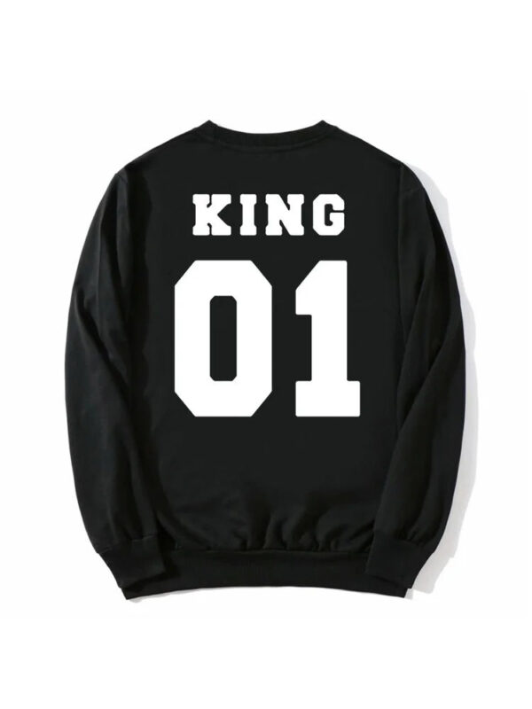 New Style King Queen Crown Printed Couple Hoodies - Image 17