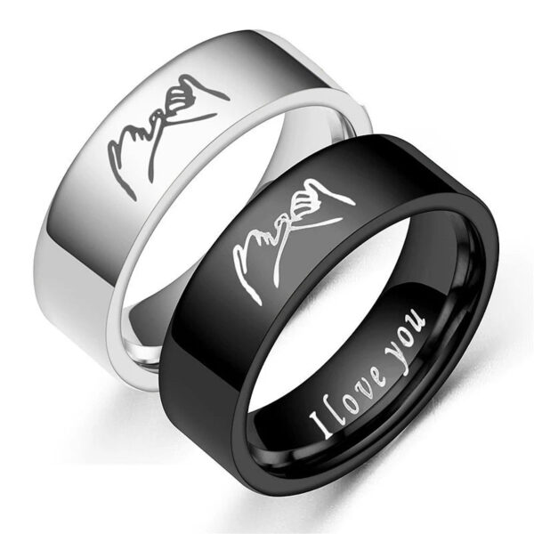 Titanium Steel Couple Promise Ring Couple