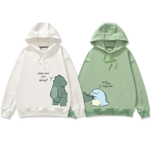 Cute Couple Dinosaur Matching Hoodie - Image 6