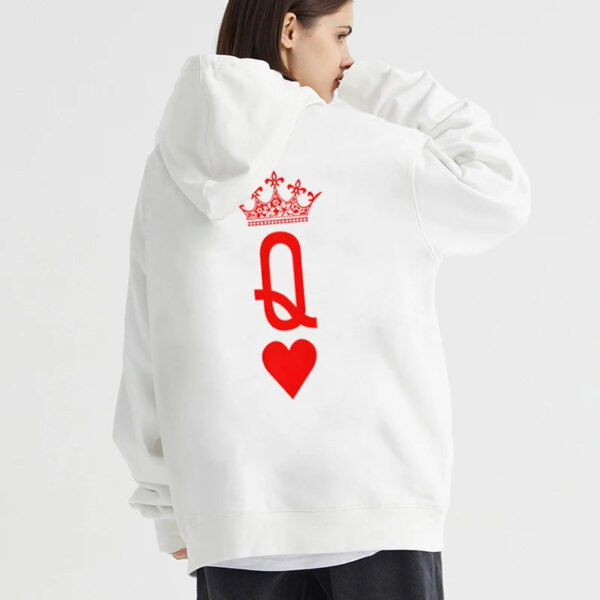 Heart And Crown Printed King & Queen Matching Hoodie - Image 5