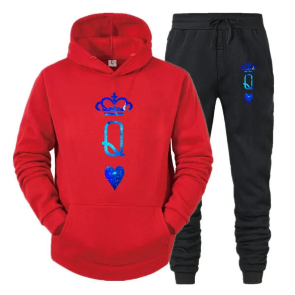 Fashionable Couple King Queen Printed Hoodies - Image 10