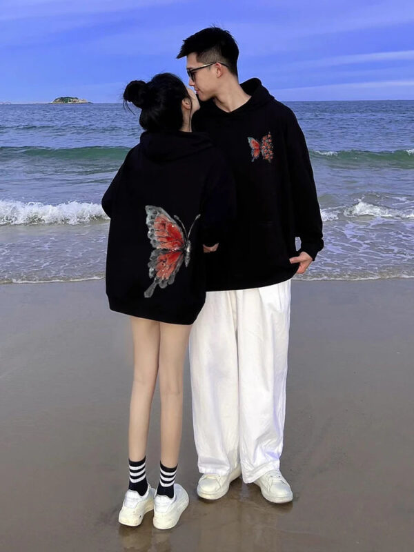 Butterfly & Rose Matching Couple Hoodie - Image 3