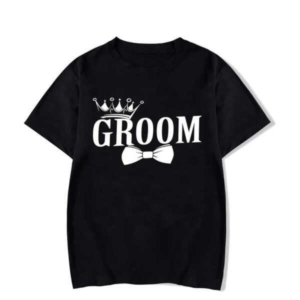 Groom Bride Crown Graphic T Shirts for Couples - Image 5