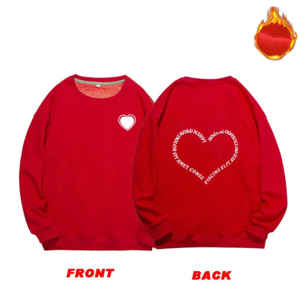 Love Heart Printed Couple Sweatshirts - Image 7