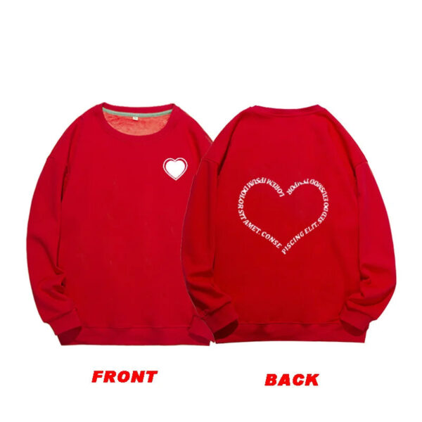 Love Heart Printed Couple Sweatshirts - Image 6