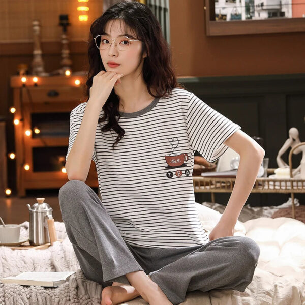 Short Sleeve Pajamas Cartoon Couple Suit - Image 10