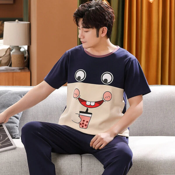 Short Sleeve Pajamas Cartoon Couple Suit - Image 7