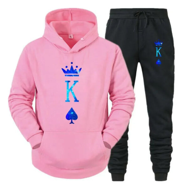 Fashionable Couple King Queen Printed Hoodies - Image 14