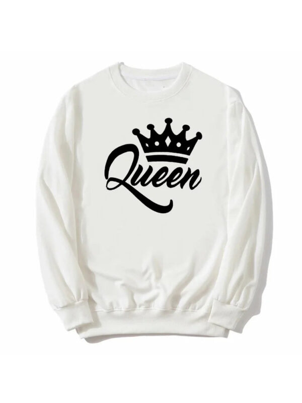 New Style King Queen Crown Printed Couple Hoodies - Image 7