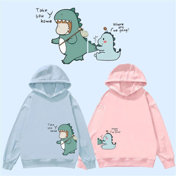 Cute Couple Dinosaur Matching Hoodie